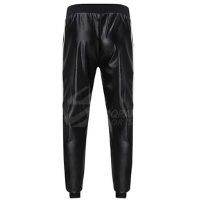 Ensemble coordonné de luxe en cuir véritable pour homme : veste streetwear et pantalon de jogging, survêtement tendance doublé polaire coupe-vent - Product Image 2