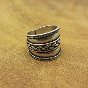 Diseño trenzado Moda Artesanal Hecho a mano 925 Starling Silver Bohemian Ring Big Designer Bohemian Ring - Product Image 1