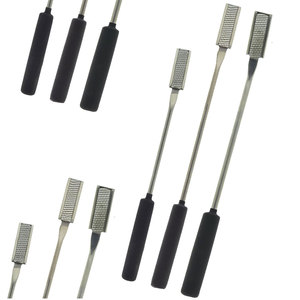 Escofina de flotador Dental veterinario de alta calidad hacia abajo y escofina recta mango negro para cuidado Dental equino y de animales grandes - Product Image 1