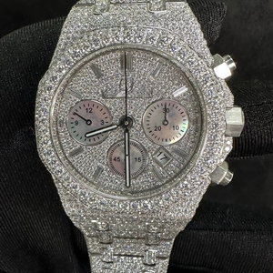 นาฬิกาควอทซ์แบบแอนะล็อกที่ปรับแต่งได้ความชัดเจนของ VVS เพชรโมอิสซาไนต์ของขวัญเครื่องประดับสำหรับผู้ชายและผู้หญิง - Product Image 1