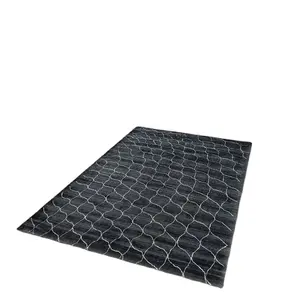 Tapis de tapis tuftés à la main en laine et soie véritable tapis moderne Shaggy de qualité supérieure tapis brodé indien tissé à la main