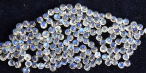 Arco Iris Natural piedra lunar AAA redondo 9mm cabujón parte posterior plana-suelta Arco Iris piedra lunar azul llamativo piedras preciosas de alta calidad - Product Image 3