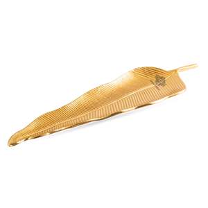 Plato de Latón Antiguo con Diseño de Hojas Bohemias de 51 cm, Acabado Mate con Patrón Vegetal - Product Image 3