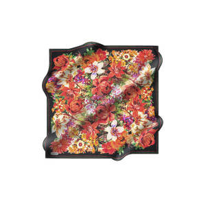 Luxury 100% Silk Designer Floral Square Scarf for All Seasons - Product Image 1