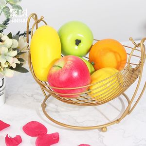 Conteneur de stockage à double étage Fer métal Décoration intérieure panier fil de fer cuisine légumes fruits panier à prix réduit - Product Image 6