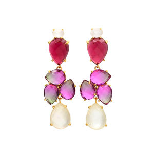 Nouvelle arrivée longues glands boucles d'oreilles couleurs uniques boucles d'oreilles en pierres précieuses boucles d'oreilles design classique par Gemstone - Product Image 1