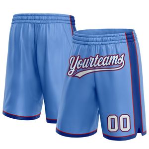 Industrie Direct Engro Sportswear Basketball <b>Shorts</b> Custom Light Blue <b>White</b> Royal-Red Authentic Basketball <b>Shorts</b> - Product Image 1