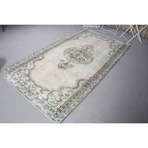 Alfombra de 4.3x7.7 pies, Alfombra Turca Vintage, Alfombra Azul Abstracta - Product Image 3