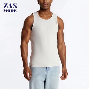 Débardeur de sport côtelé moulant en coton et élasthanne pour homme, idéal pour la course et l'entraînement, avec compression et coupe ajustée - Product Image 1