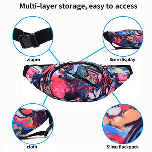2026 Latest Style Printed Waist Bag Polyester Made Multi Purpose Waist Bag Outdoor Use Waist Bag for Unisex High Quality - Product Image 3