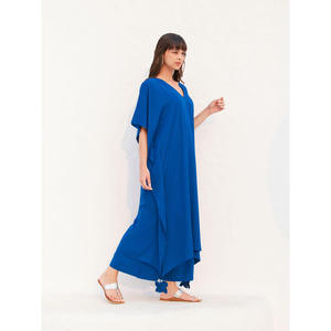 Chiffon Maxi Kaftan <b>Kurta</b> for <b>Women</b>-Elegant Draped Plus-Size Design - Product Image 3