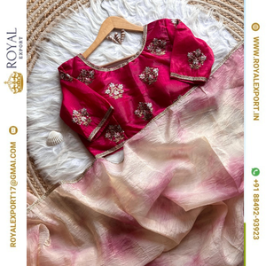 Sari exclusif et haut de gamme, nouvelle arrivée, sari en soie pour femmes, vêtements de fête pour adultes, lavable, Inde et Pakistan, embossé, vert émeraude, lavage à la main - Product Image 6