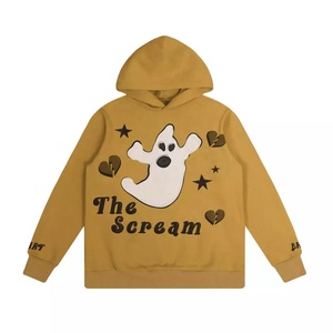 Sudadera de algodón 100% para hombre superventas, Sudadera con capucha de pantalla de espuma 3D pesada de gran tamaño, forro impermeable, estampado de logotipo personalizado - Product Image 6