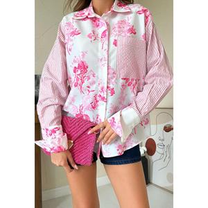 Pink Trimmed <b>Shirt</b> - Pink - Product Image 3