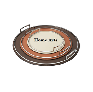 Plateau de service en cuir et bois avec poignées en métal Plateau de service de collations de forme ronde de la meilleure qualité en vrac - Product Image 2