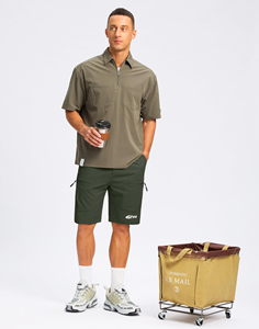 Pantalones cortos deportivos informales para hombre, pantalones cortos deportivos de secado rápido, cintura elástica cómoda, pantalones cortos de entrenamiento para correr de lona sólida - Product Image 5