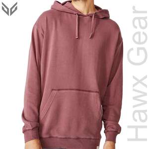 Sudadera con capucha ajustada de alta calidad para hombre, último diseño, interior forrado, patrón sólido, técnica teñida lisa, diferentes colores, lo mejor - Product Image 5