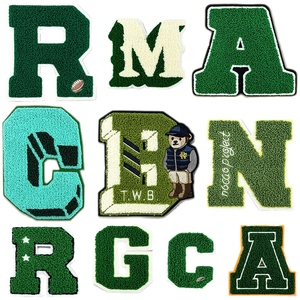 3D Handmade Embroidered Green <b>Letters</b> Patches Computerized Embroidery Technique for Clothes DecorativePatch <b>Stickers</b> Fabric - Product Image 6