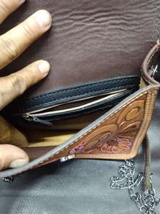 Sac à main de luxe en cuir véritable pour femme, grande capacité, nouvelle collection, sac de soirée tendance, fermeture éclair ouverte, chaîne - Product Image 4