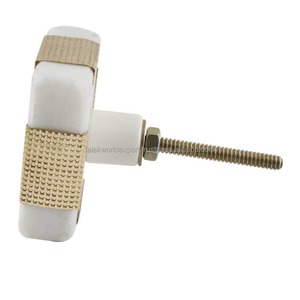 Bouton de meuble hexagonal en pierre marbrée et en laiton fait à la main, poignée de tiroir géométrique pour meubles de chambre à coucher de Falak World Export - Product Image 3