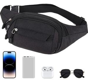 Riñonera grande resistente al agua, riñonera de viaje de lona para dinero, senderismo, cinturón Bumbag - Product Image 2