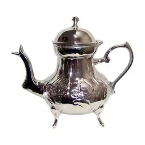 Arabic Style Culture Dallah High Quality Moroccan Tea Pot Handmade Silver <b>Teapot</b> Brass Dallah - Product Image 3