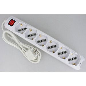 Ciabatta a 6 vie 10/16A Schuko con cavo da 1.5 metri, Max 3500W, spina laterale 16A, forniture SKU-8713-elettriche - Product Image 4