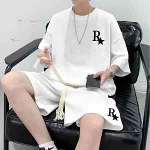 2025 nouvel été hommes vêtements de sport ensemble Fitness T-Shirt et short en coton avec trois barres Logo imprimé pour la course et les loisirs - Product Image 2