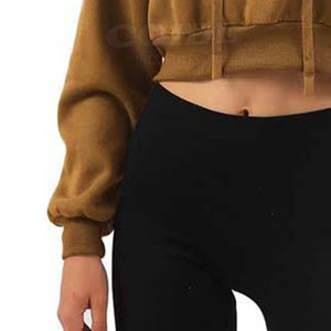 Vêtements streetwear pour la vente en gros, vêtements décontractés, sweat-shirt court pour femmes en taille adulte, personnalisé - Product Image 2