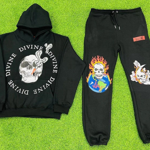 Conjunto Deportivo Flare de Poliéster/Algodón de Secado Rápido, Grueso, Transpirable y Ecológico para Invierno, con Impresión DTF y Bordado Personalizado - Product Image 1