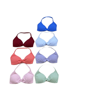 Soutien-gorge de sport sans couture à col licou et dos nu, froncé sur le devant, à bretelles, pour entraînement intensif, gym et yoga - Product Image 1