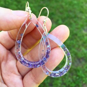 Pendientes de Resina Acrílica al por Mayor, Pendientes de Plástico Transparente de Moda, Multicolores, con Forma de Gota de Agua - Product Image 2