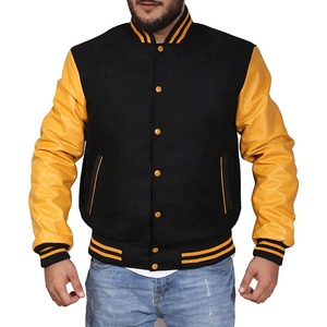 Customizable Men's Street Varsity <b>Jacket</b> Embroidered Logo <b>Leather</b> Sleeves Wool for <b>Winter</b> Baseball Variety Colors Available - Product Image 6