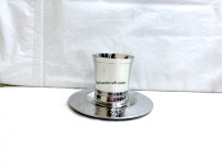 Gobelet à vin Kiddush élégant en acier inoxydable argenté, capacité 150-300 ml, fait main, option logo personnalisé, directement de l'usine