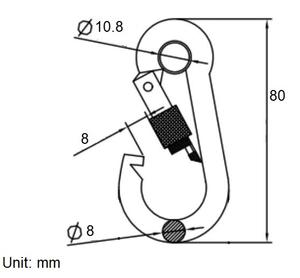 Crochets à ressort en acier inoxydable 316 avec œillet, mousqueton à verrouillage à vis - Product Image 2