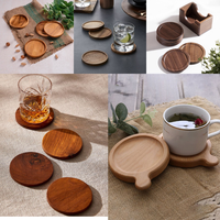 Sous-verres en bambou naturel absorbants réutilisables résistants à la chaleur résistants à l'eau antidérapants Ensemble de sous-verres pour la protection de la table à café et à thé