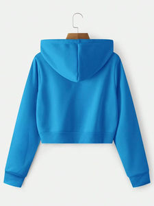 Wholesale OEM Active Hooded <b>Velour</b> Women Winter Sport Long Sleeve Zipper Drop-shoulder <b>Hoodie</b> Front 100% Cotton Streetwear - Product Image 3