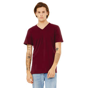 Airlume – T-Shirt à manches courtes et col en v, 100% coton peigné et annelé 32 simple 4.2 oz marron Essential Jersey unisexe - Product Image 1