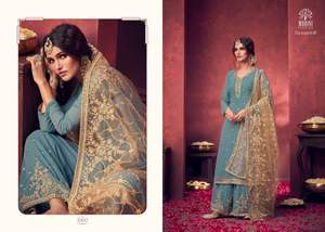 ชุดสูทผู้หญิงพิมพ์ลาย Gorgette Salwar,ชุดสูทผ้าฝ้าย Kurta พิมพ์ลายและ Malmal ชุดสูท Dupatta - Product Image 2