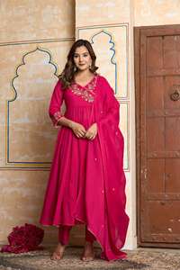 Traje Anarkali tradicional para mujer indio Punjabi pakistaní bordado Shalwar Kameez para boda fiesta festiva Diwali étnico - Product Image 3
