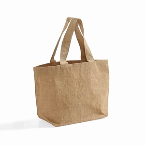 Medium Versatile Jute Tote with Solid Color Pattern - Product Image 4