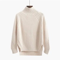 Pull col roulé en laine/cachemire pour femme, couleurs unies, décontracté, hiver, fabrication sur mesure en Inde, vente en gros fabricant