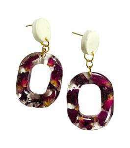 Pendientes de resina hechos a mano bohemios de alta calidad con formas artísticas geométricas para mujeres jóvenes de moda a precio mayorista - Product Image 1