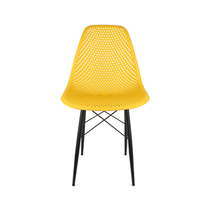 NEWBELLA Chaise de salle à manger en plastique saphir jaune, ergonomique et légère, pour cuisine, salle à manger et bureau, fabriquée en Turquie, vente en gros - Product Image 2