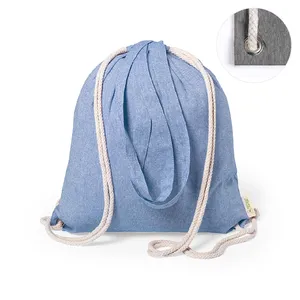Shopper Noir Recycled Sustainable <b>Drawstring</b> Sportpacks Eco-Friendly <b>Backpack</b> for Gadgets Promotional Product - Product Image 2