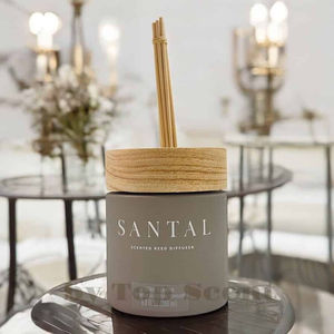 Luxury 120ml Santal Oil <b>Diffuser</b> DIY Wood Glass and Fiber Design with Long Lasting Fresh Fragrance for Everyday Office Use - Product Image 1