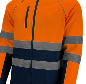 เสื้อแจ็กเก็ตมีซิปสำหรับผู้ชายเสื้อแจ็กเก็ตกันหนาวสะท้อนความปลอดภัย - Product Image 3