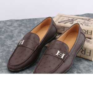 Mocassins en cuir d'autruche d'Afrique du Sud pour hommes, confortables, à bout rond, pour le bureau et la carrière, avec doublure en cuir, légers - Product Image 5
