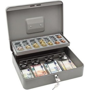 Caja de Seguridad WEDO Standard PLUS, 30 x 9 x 24 cm, 4 Compartimentos para Billetes y 8 para Monedas, Lámina de Acero con Cerradura - Product Image 3