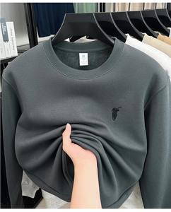 Sudadera con Capucha de Estilo Americano para Hombre, de Algodón, Tejida, con Estampado Animal, Logotipo de Caballito Bordado, Cuello Redondo, Manga Larga, para Primavera y Otoño - Product Image 3